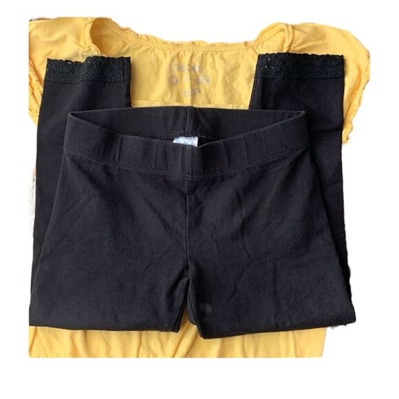 The Children’s Place | Bundle Leggings T shirts Black Yellow Stripes Pink Green - Picture 8 of 11